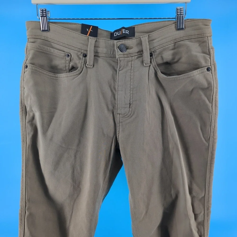 DUER DU/ER N2X Pants Mens Size 33x32 Tan No Sweat Jogger Slim Fit Stretch NWT